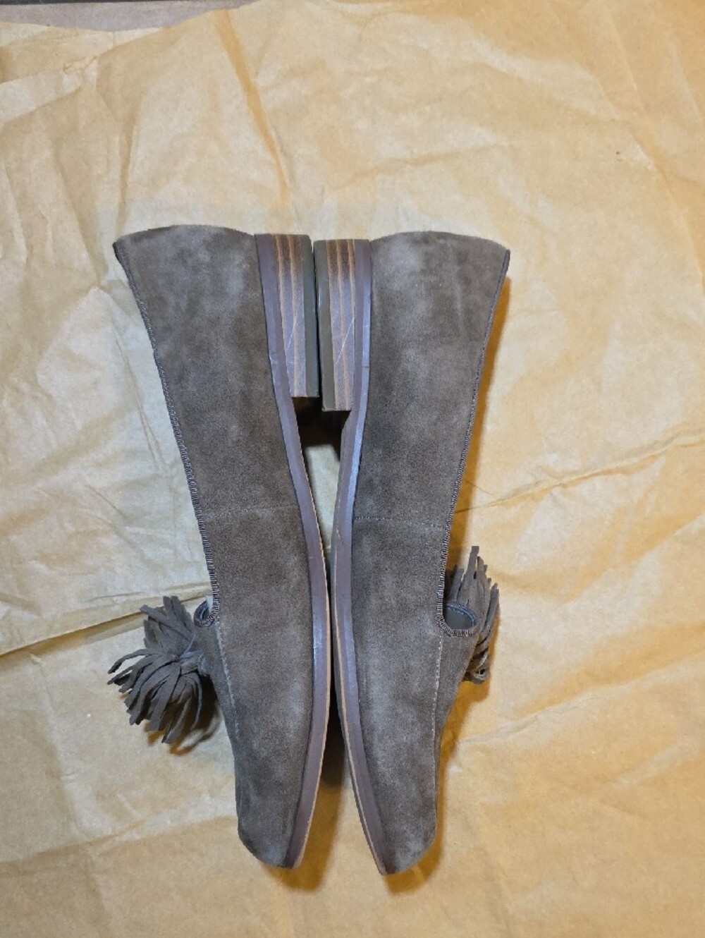 Anne Klein Taupe Suede Tassel Loafers - Picture 6 of 8